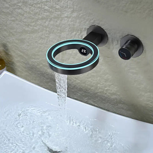 Contemporary Round LED Sensor Faucet - Luxicro