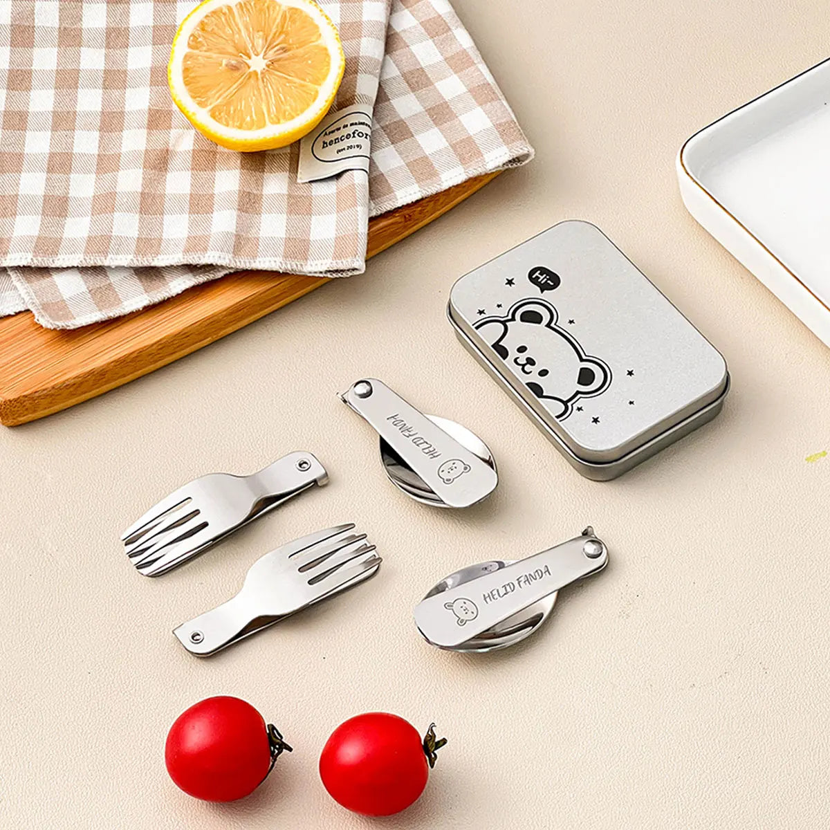 Portable Camping Utensil Set Stainless Steel 3Piece