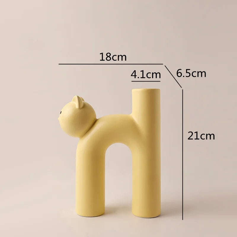 Cute Cat Vintage Flower Vase
