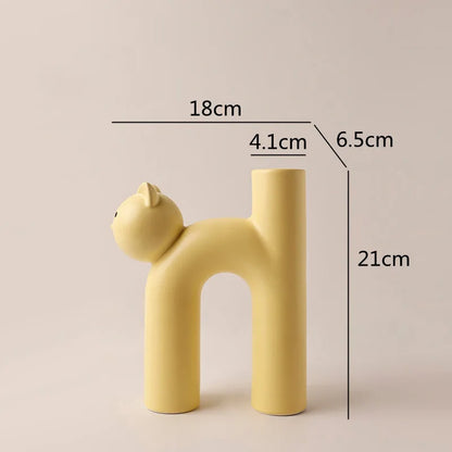 Cute Cat Vintage Flower Vase
