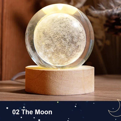 Cosmic Starry Night Lamp with LED Crystal Ball