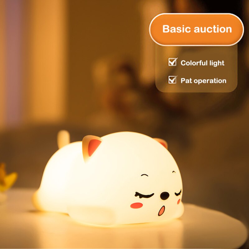 Compact Cute Kitty LED Nightlight Lamp