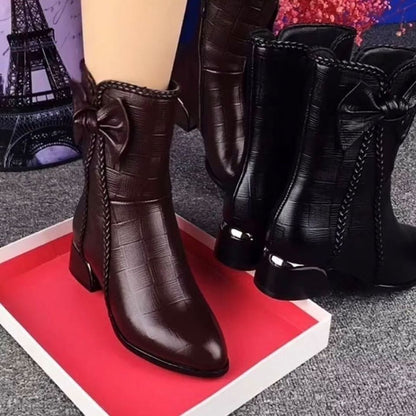 Elegant Real Leather High Heel Boots