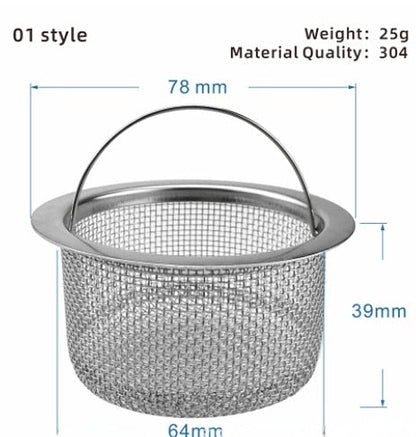 Simple Mesh Kitchen Sink Filter Stainless Steel Strainer