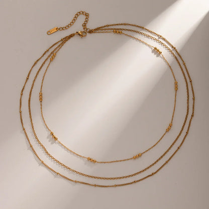 Elegant 18k Gold Layered Necklace Set