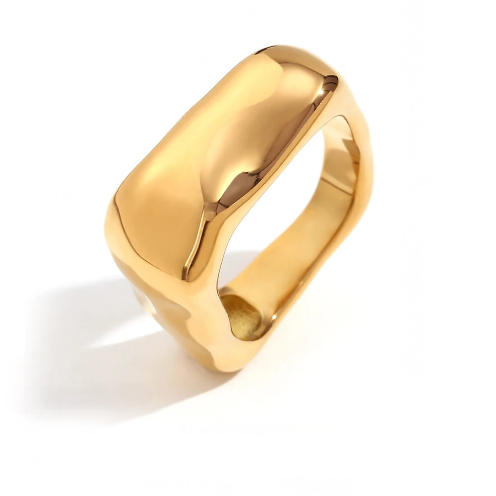 Premium 18k Gold Plated Square Ring