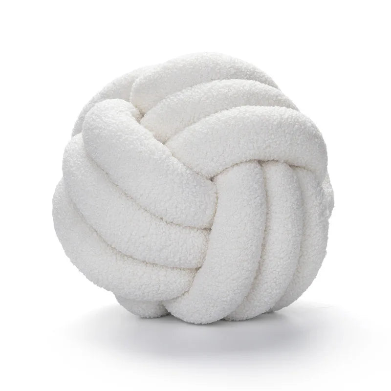 Plush Sheepskin Ball Throw Pillow