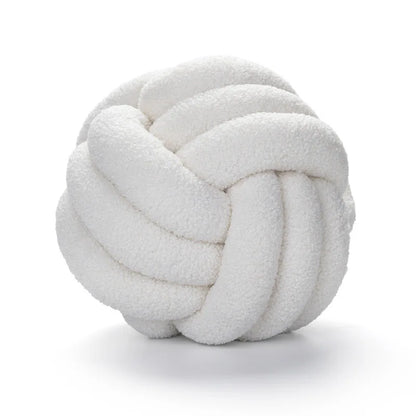 Plush Sheepskin Ball Throw Pillow