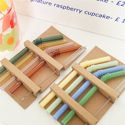 Eco Friendly Glass Drinking Straws Set