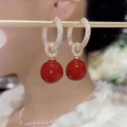 Beautiful Round Heart Drop Earrings - Luxicro