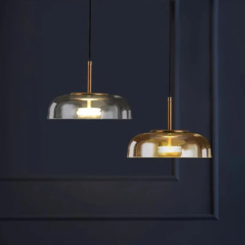 Contemporary Glass LED Hanging Light Fixture
