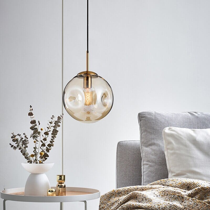 Sleek Glass Drop Ceiling Light Modern Home Lamp