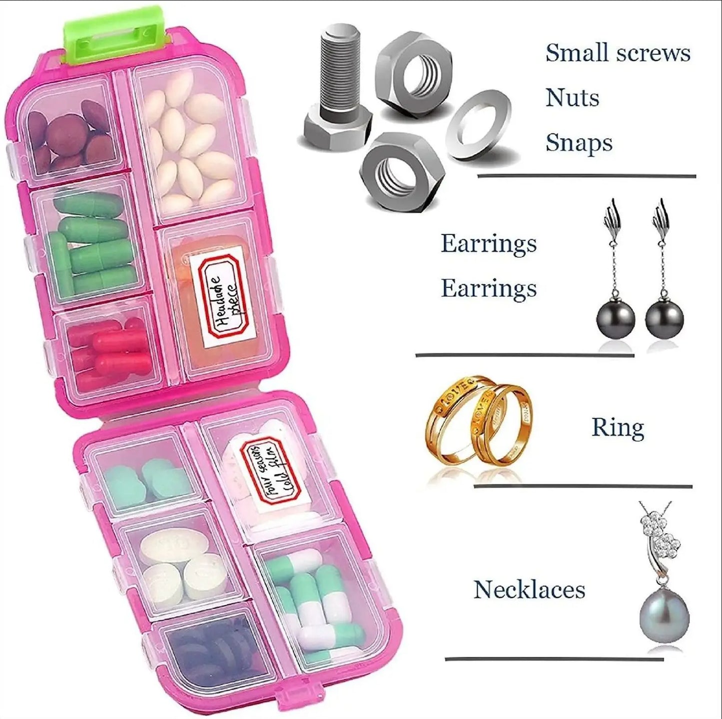 Compact Travel Pill Case Holder