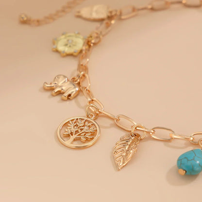 Vibrant Beach Paperclip Drop Necklace