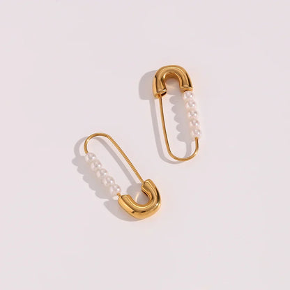 Elegant White Pearl Dangle Earrings