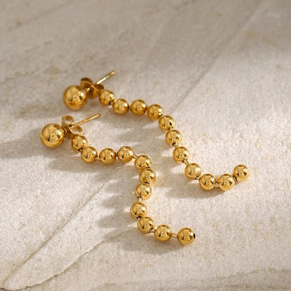 Elegant Dainty Beaded Gold Earrings