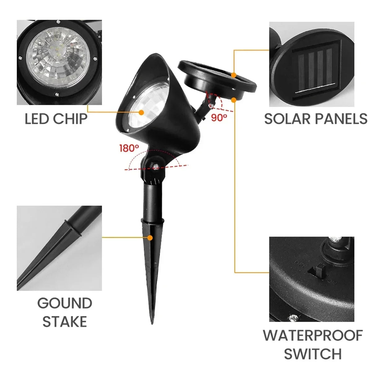 Bright Outdoor Solar LED Garden Spotlight