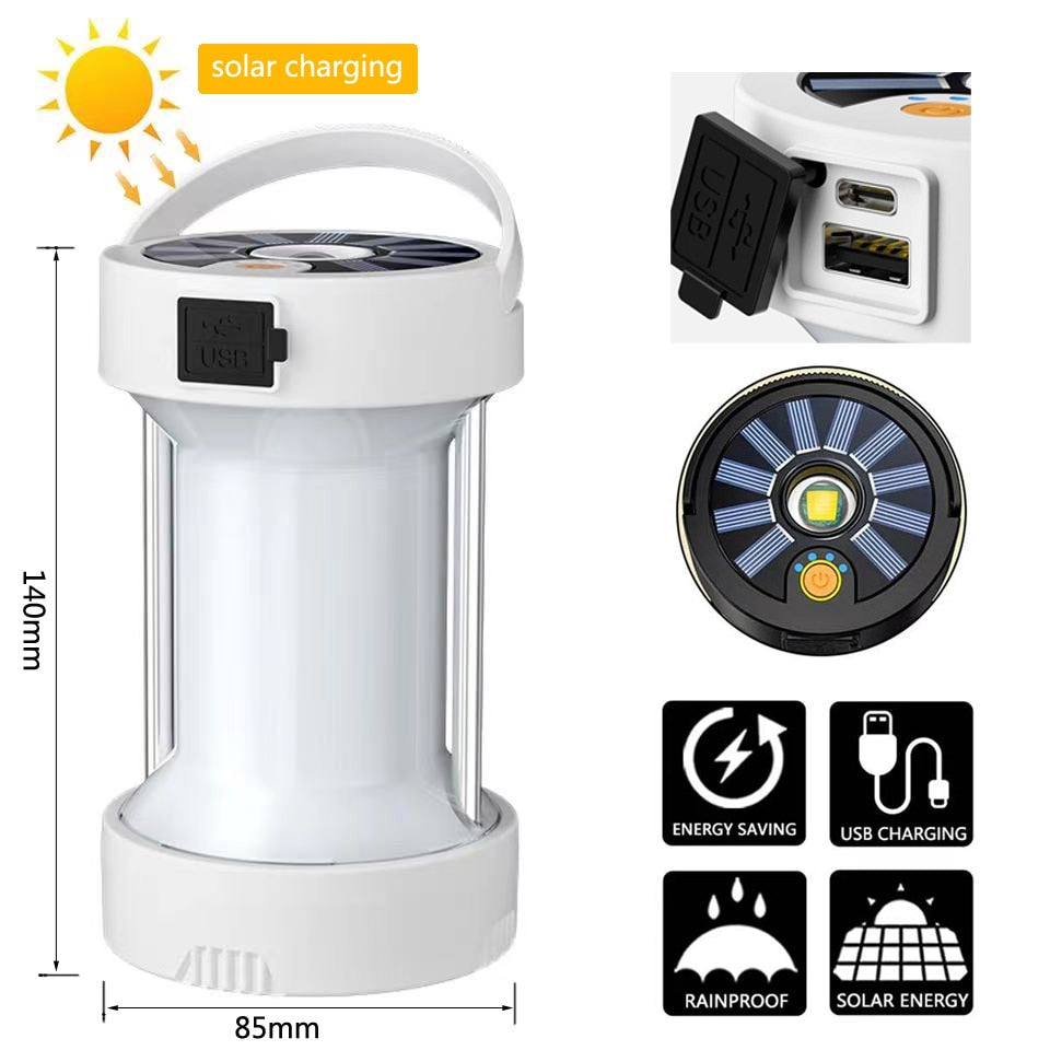 Compact Solar Powered Outdoor Camping Lantern