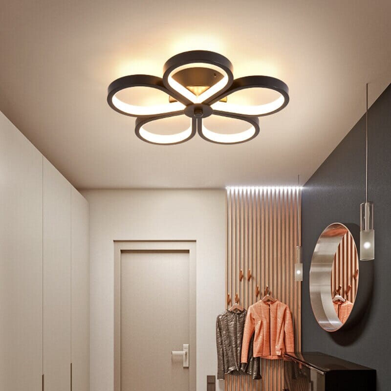 Contemporary LED Ceiling Lamp Glass Shade Metal Frame - Luxicro