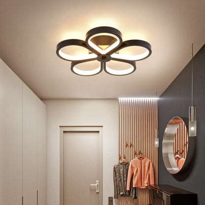 Contemporary LED Ceiling Lamp Glass Shade Metal Frame - Luxicro