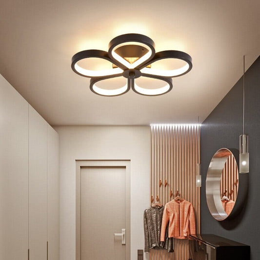 Contemporary LED Ceiling Lamp Glass Shade Metal Frame - Luxicro