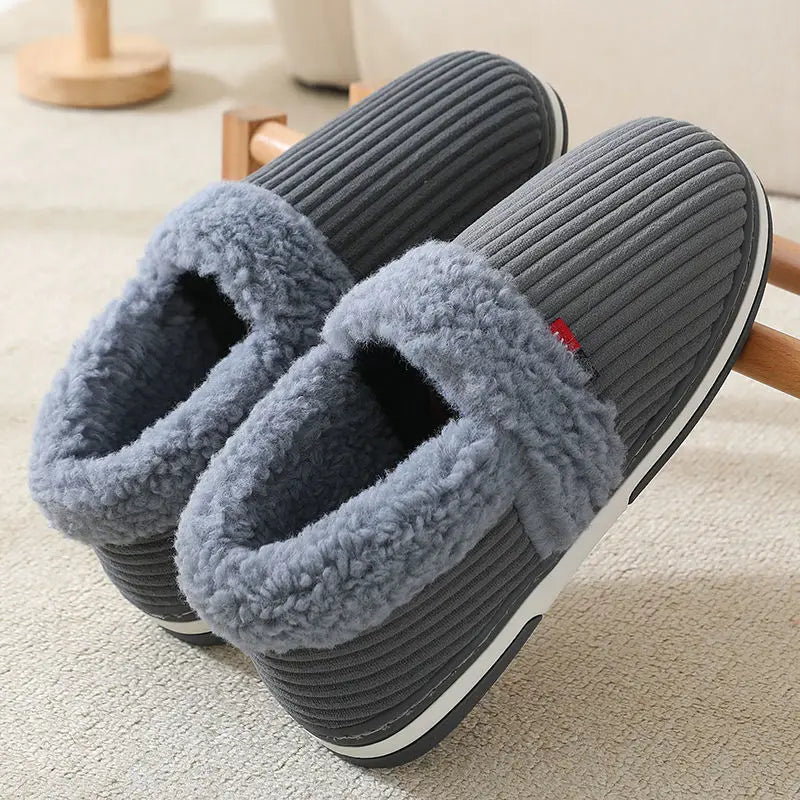 Cozy Couple Plush Slippers with Grip Soles