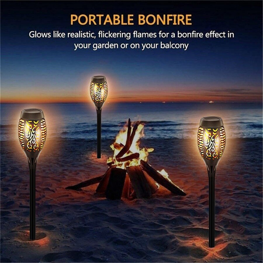 Outdoor Solar Powered Flickering Flame Lamp