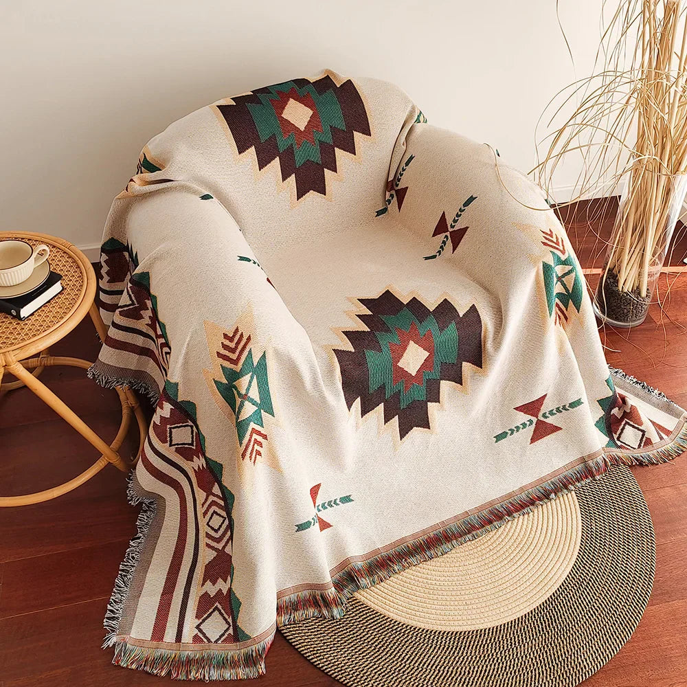 Big Boho Chic Fringed Throw Blanket