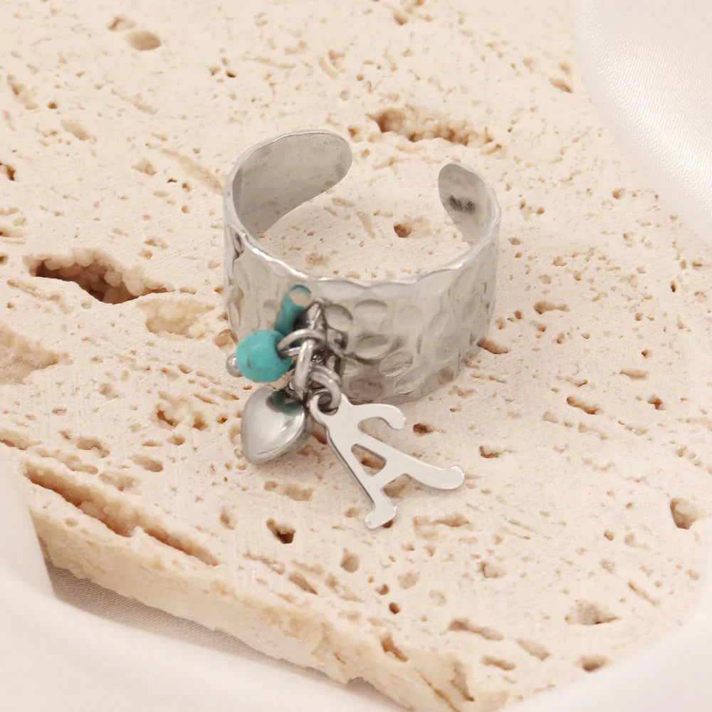 Engraved Custom Initial Heart Ring
