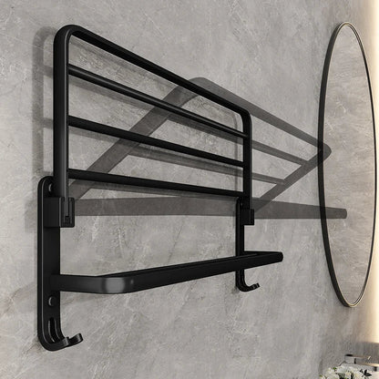 Compact Wall Mount Foldable Bathroom Towel Rack