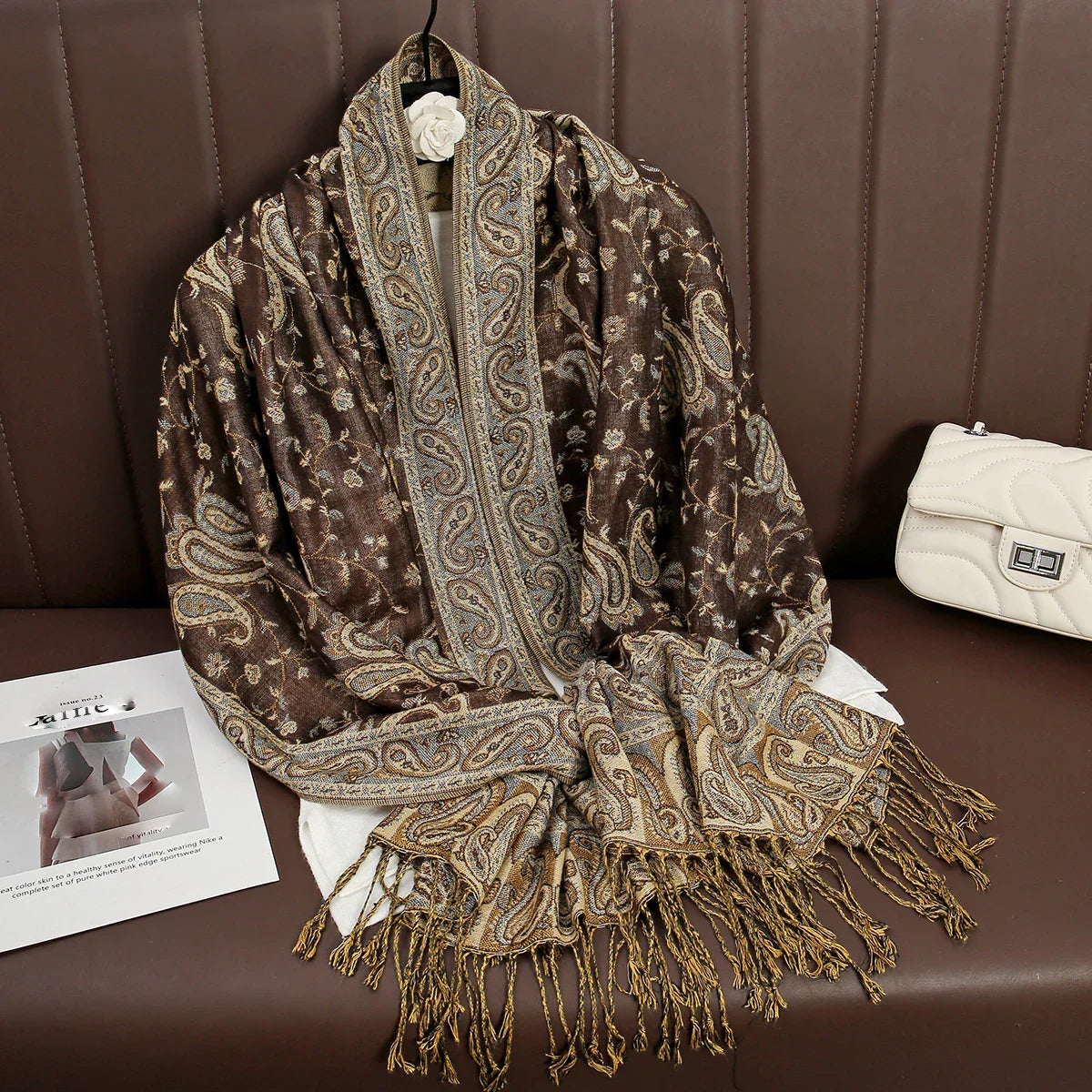 Soft Cashmere Women's Scarf with Warm Luxury Print