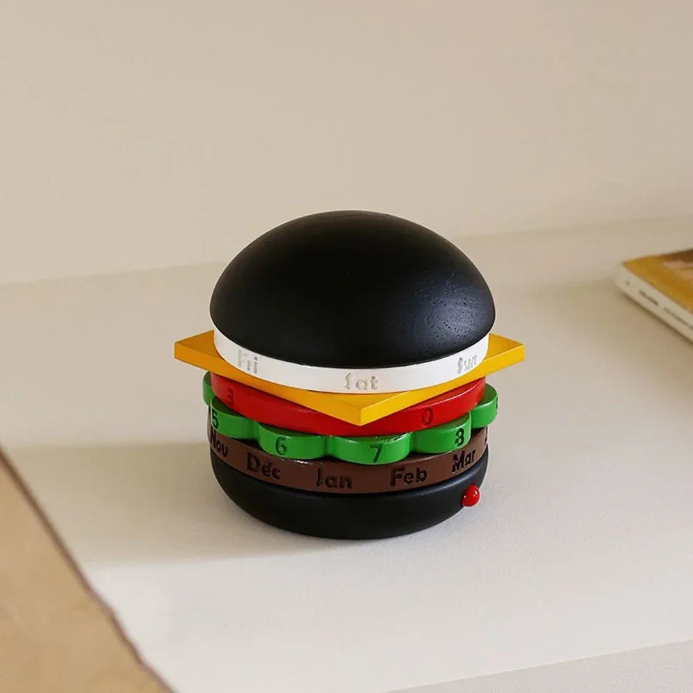Rotating Wooden Kitchen Calendar