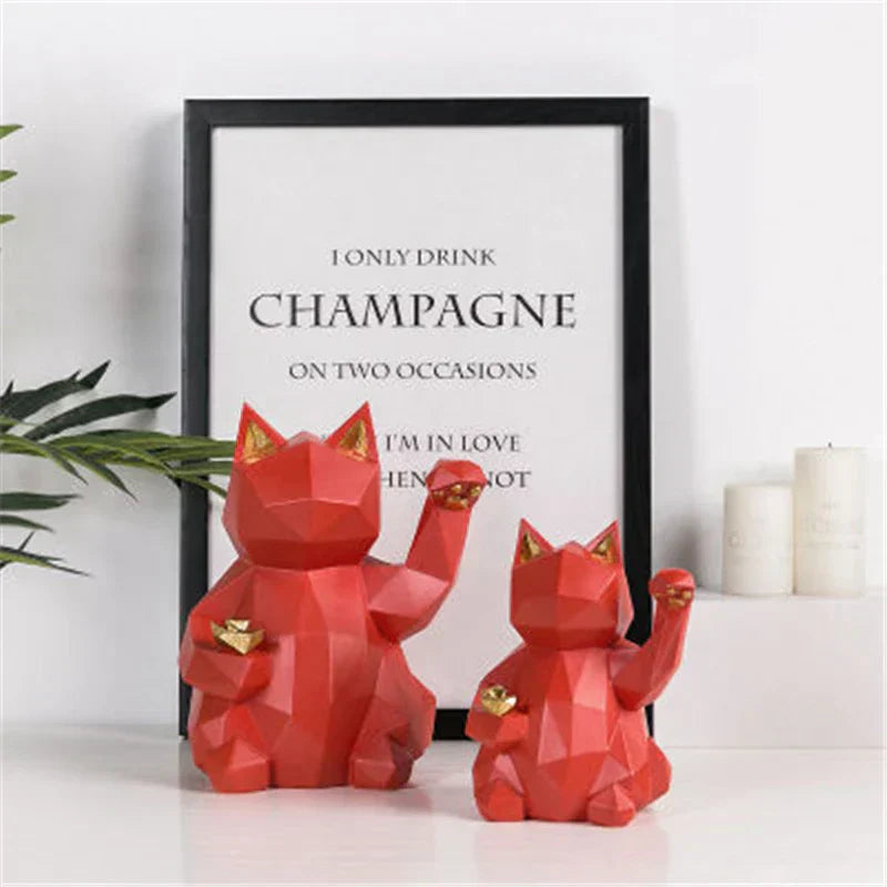 Cute Abstract Kitty Statue Decoration