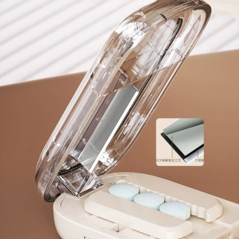 Compact Travel Pill Box Cutter Container