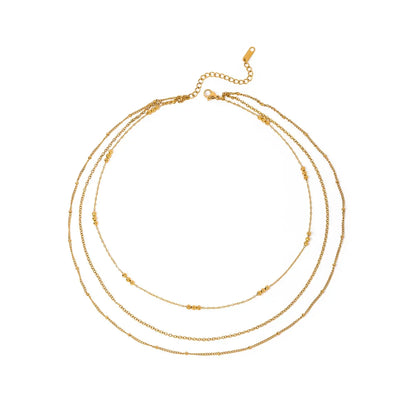 Elegant 18k Gold Layered Necklace Set