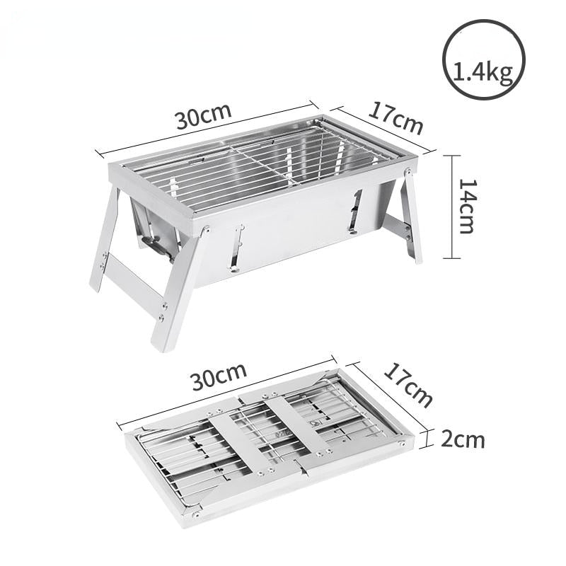 Space Saving Folding Metal Gas BBQ Grill