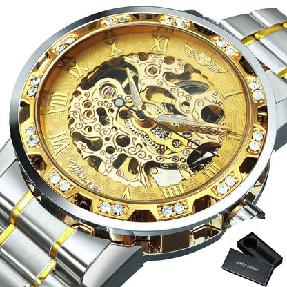 Stylish Self-Winding Mens Skeleton Watch