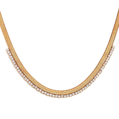 Timeless Chevron Glitter Silver Necklace - Luxicro