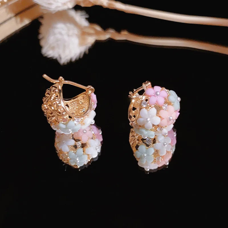 Beautiful Pearl Floral Drop Earrings