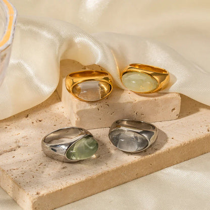 Luxurious Oval Stone Ring Collection