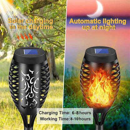 Outdoor Solar Powered Flickering Flame Lamp