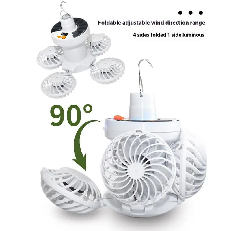Compact Solar Powered Camp Lantern with Fan