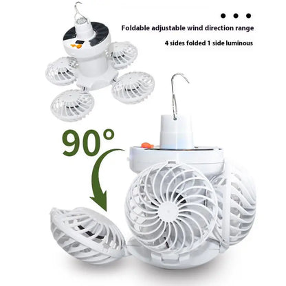 Compact Solar Powered Camp Lantern with Fan