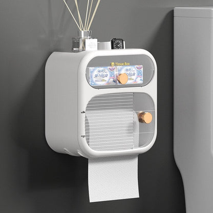 Compact Toilet Paper Roll Holder Storage Container
