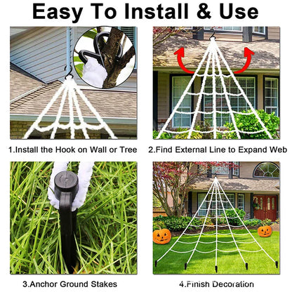 Giant Spider Web Decor for Halloween Home Garden