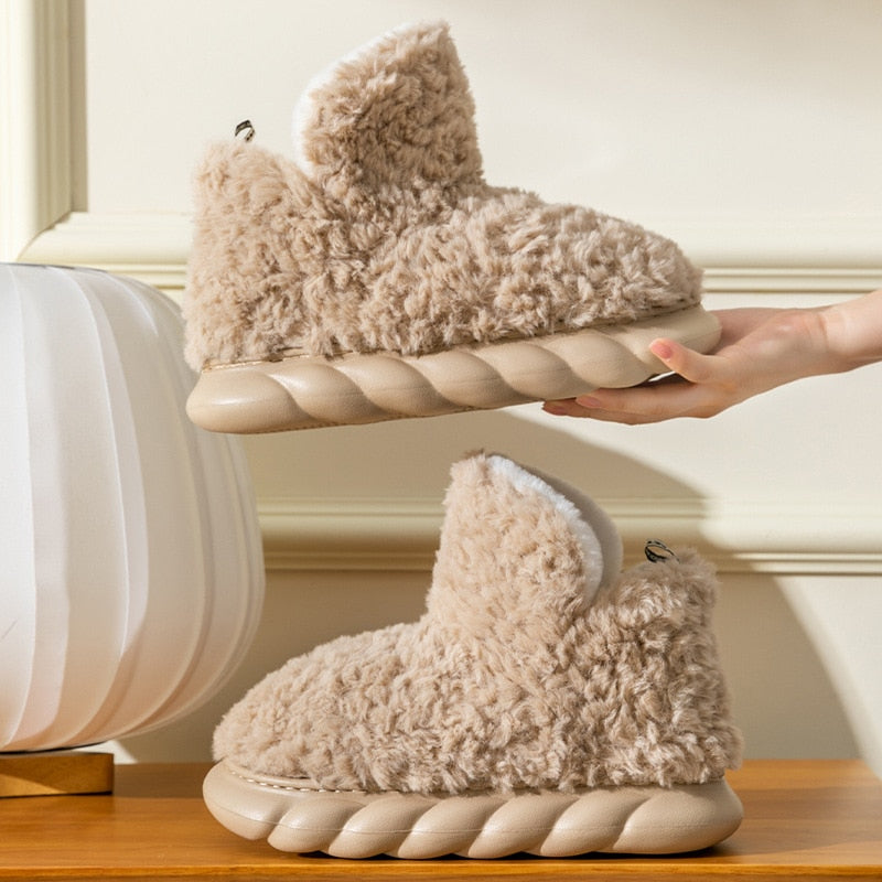 Cozy Warm Women's Plush Slipper Boots