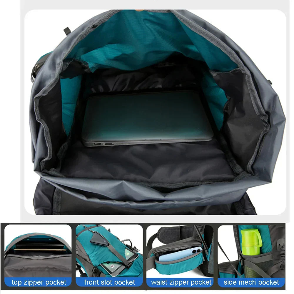 Waterproof Trekking Rucksack 70L with Rain Hood