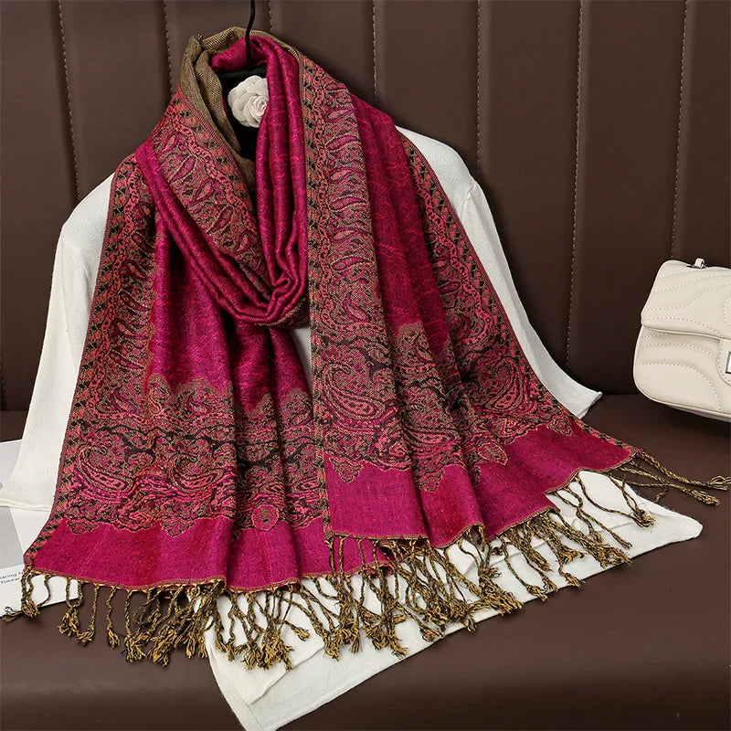 Soft Cashmere Women's Scarf with Warm Luxury Print