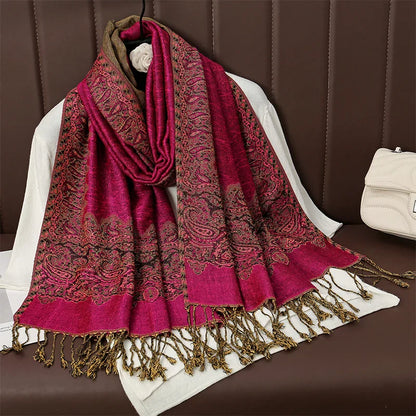 Soft Cashmere Women's Scarf with Warm Luxury Print