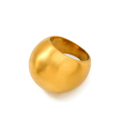 Classic Gold Tone Oval Signet Ring